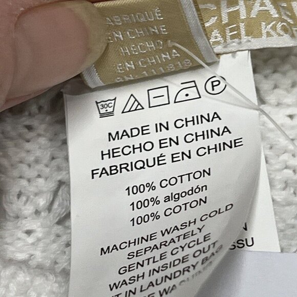 Michael Kors Sweater Womens L White Open Knit Pullover Tunic Beach Lagenlook - Picture 7 of 10